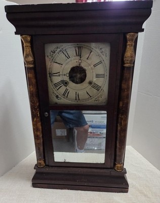 Early Seth Thomas Ogee Weight Driven Column and Cornice Mantle Clock 1850-1860