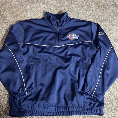 Reebok Super Bowl XL Detroit 2006 Quarter Zip Pullover Jacket XL Blue