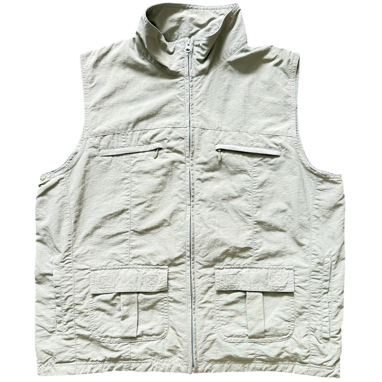 World Wide Sportsman Fishing Vest Mesh L Beige Utility Outdoors Nylon