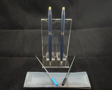 CROSS LADIES' BLUE w/GOLD LEAF MOTIF BALLPOINT PEN 0.5mm PENCIL 214105