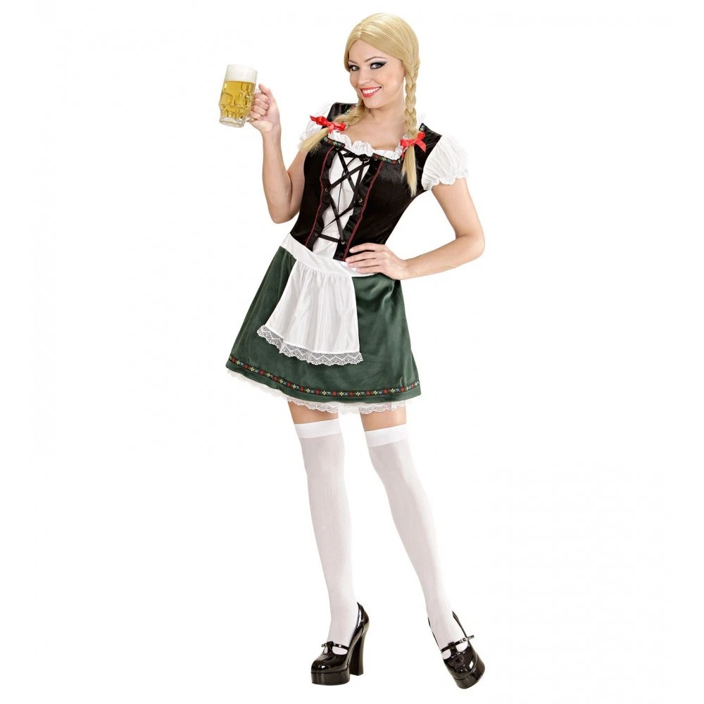 Dirndl Midi - Abito tradizionale bavarese da donna, elegante, con