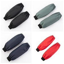 4 Pairs Faux Leather Waterproof Oilproof Oversleeves Arm Sleeves Cleaning Covers