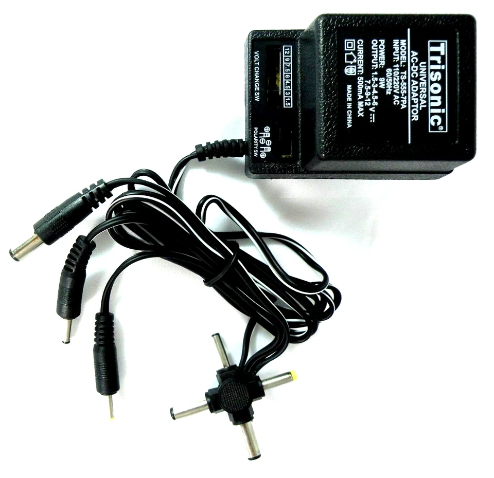 Universal ac/dc power adapter output 3V 4.5V 6V 7.5V 9V 12V 500mA 2 sony plug - Image 2 of 4