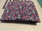Vintage 4 Yards 35" Blue Pink White Flower Print Fabric Cotton USA 46" Width — photo 3