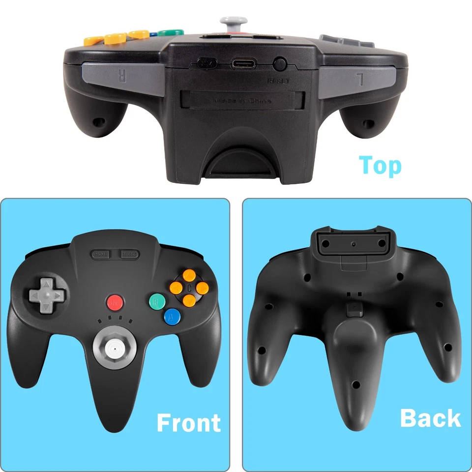 2.4G Wireless N64 Controller Joysticks for Nintendo 64 N64 Console w/ Rumble Pak - Image 2 of 4
