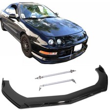 Gloss Black For 94-97 Acura Integra Gs Rs Dc2 Tr Front Bumper Lip Splitter Wrod