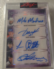 2021 Leaf Pearl Quad Signatures Modano / Lindros / Kurri / Robitaille 4/6