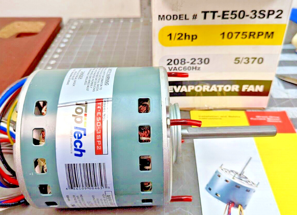 TT-E50-3SP2 48 Frame Direct Drive Blower Motor, 1/2 HP, 208-230 Volts, [E1FL]