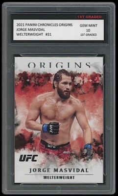 graded ufc cards Jorge Masvidal 2021 Panini Chronicles Origins 1st Graded 10 UFC Card #31  Mint
