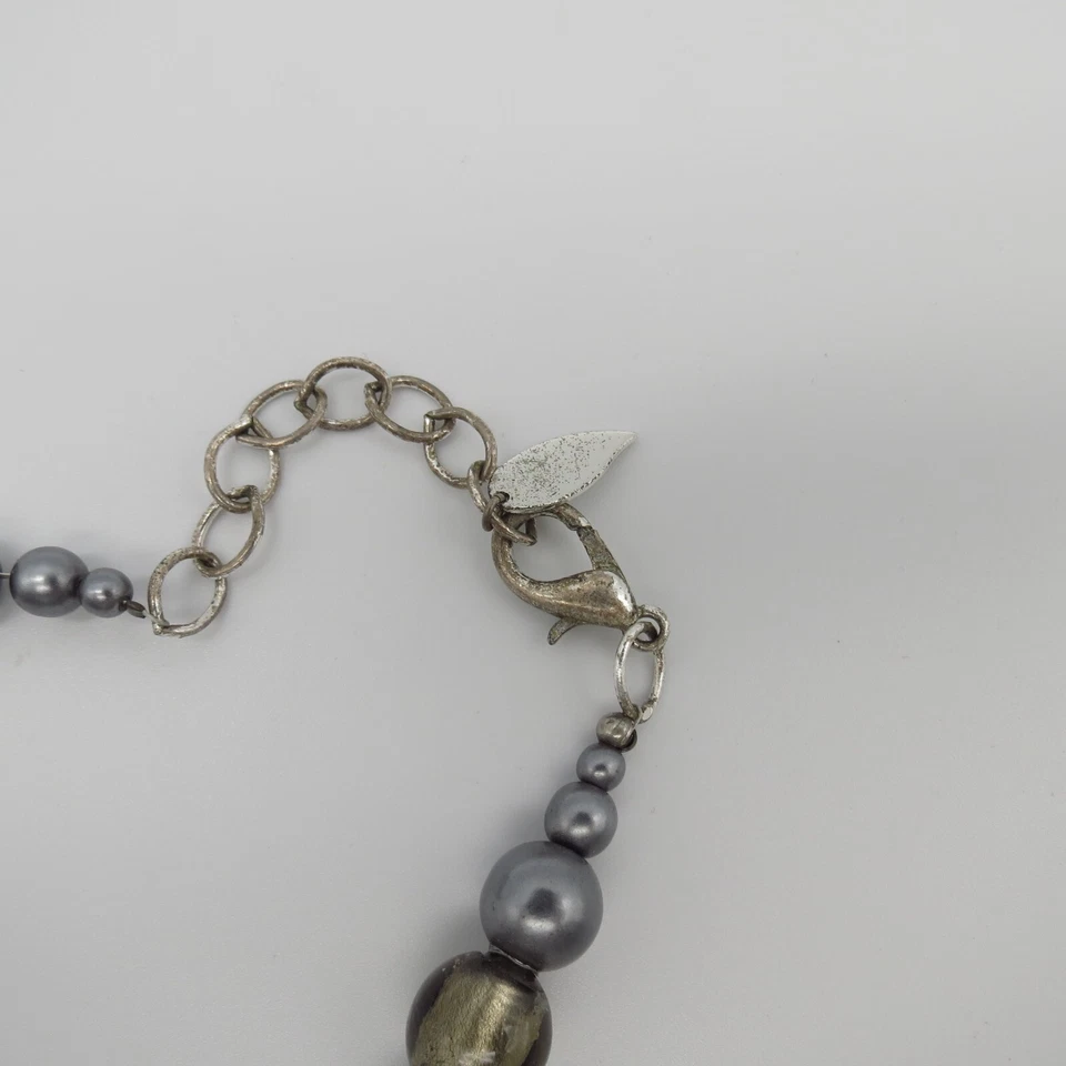 Coldwater Creek 灰色玻璃泡沫串珠项链波西米亚 27 * — 第 4/4 张图片