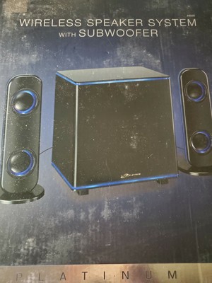 ilive 2.1 channel wireless bluetooth speakers with subwoofer & led lights