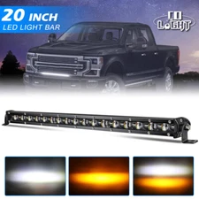 Slim 20" LED Work Light Bar Amber/White Strobe Off Road Driving for Ford ATV UTV