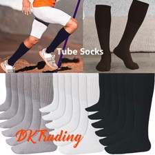 4-12 Pairs Men Women Tube Socks Over The Calf Sport Cotton Socks Big Tall 25"