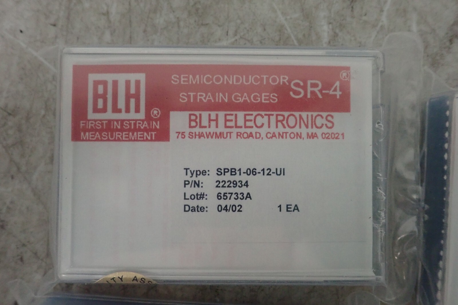 Lot of 4 BLH Electronics SPB1-06-12-UI SR4 Strain Gauges