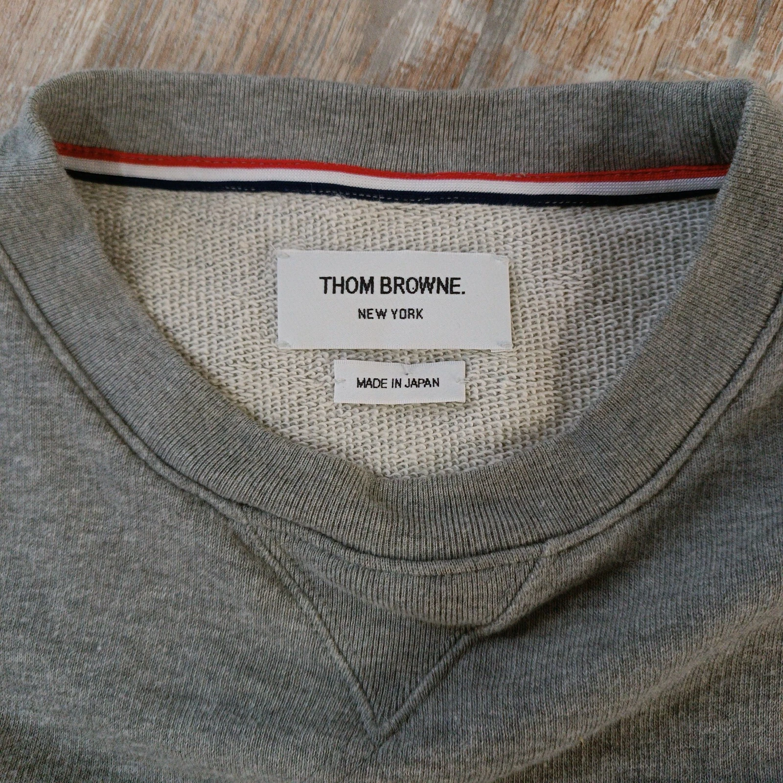 Felpa girocollo Thom Browne Engineered a righe 4 barre taglia 3 grigio cotone