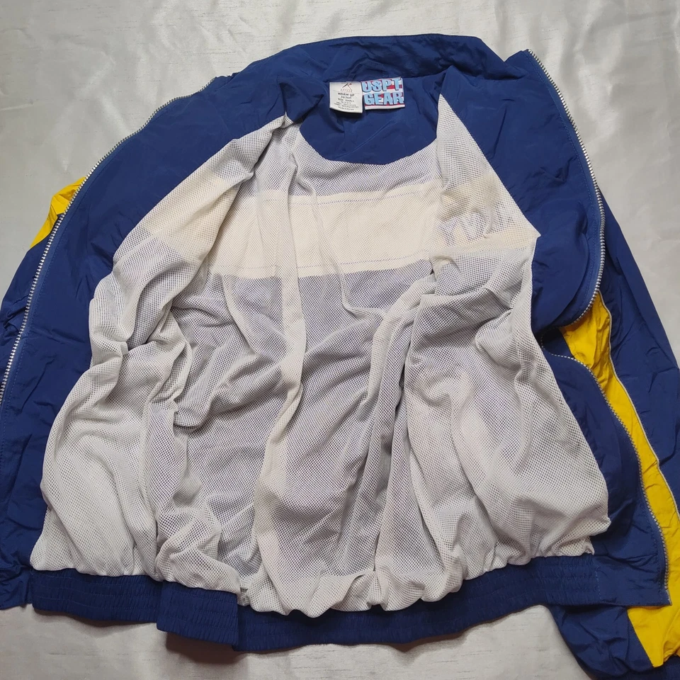 ROTHCO US NAVY Men Small Blue Yellow USPT Gear Nylon Warm Up Track Jacket - Image 3 of 4