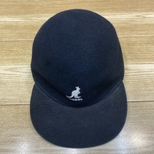 Kangol Hat Flat Bill 100% Wool Made In USA Size M/L Adjustable Strap Back Black