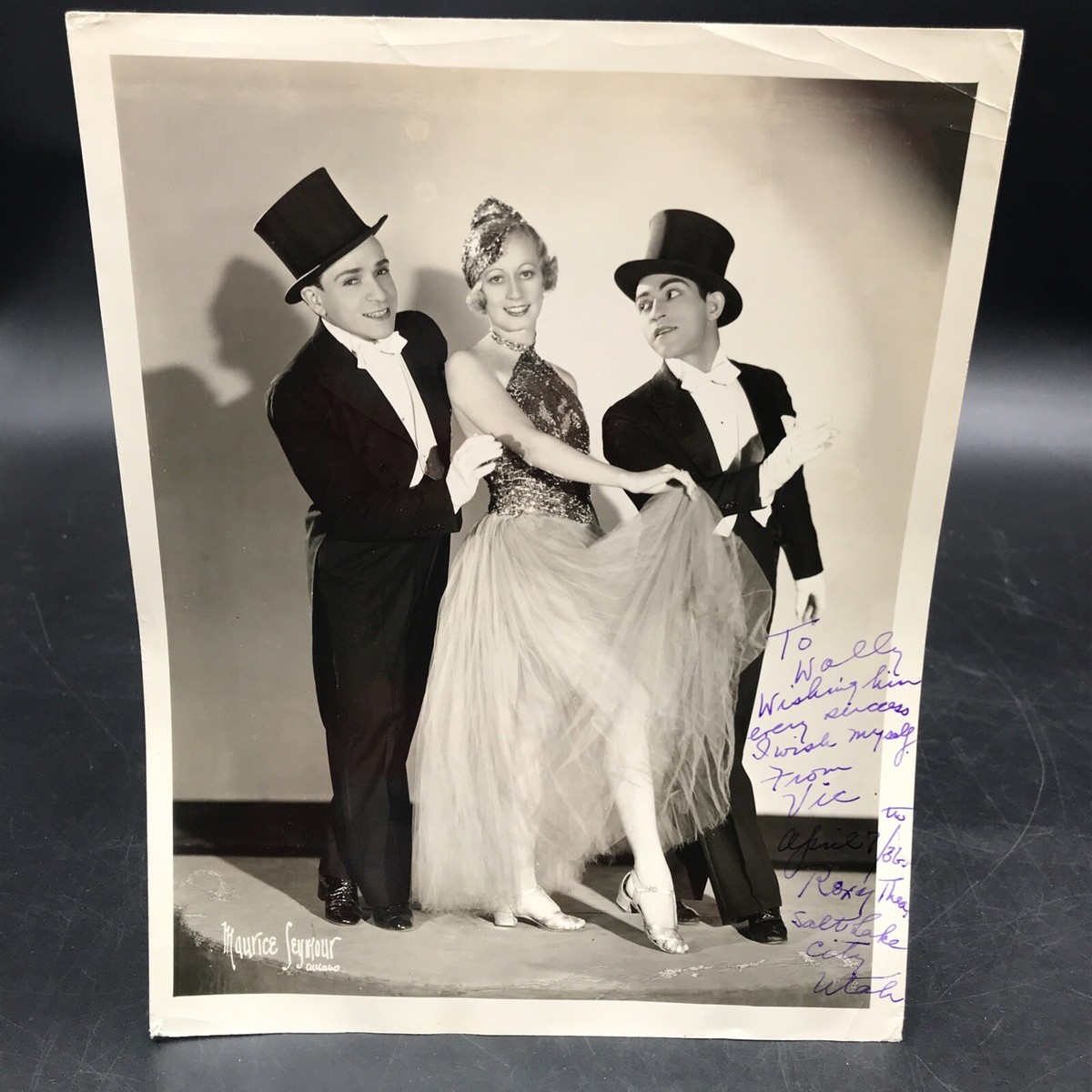 1930s-40s Signed Vic Song & Tap Dance Trio Theatre Vaudeville