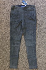 New Polo Ralph Lauren Pull-On Skinny Suede Pants - LARGE - Gray