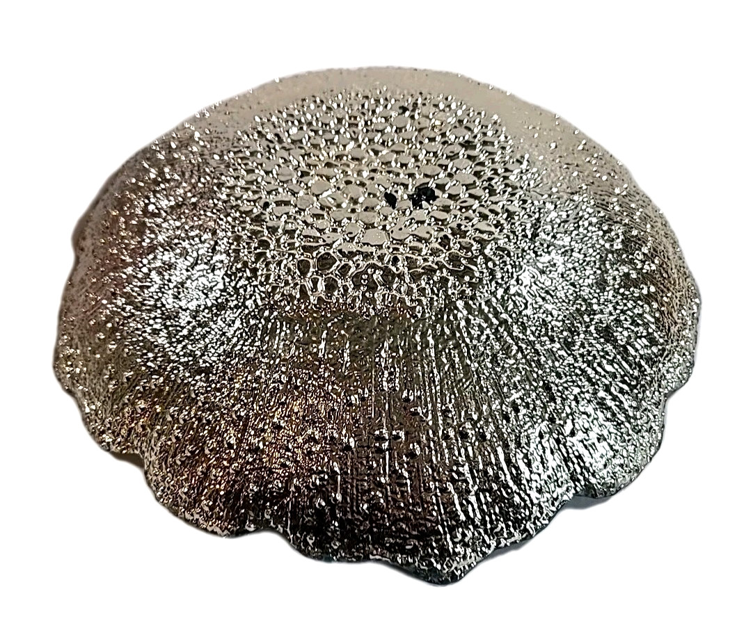 Glass Bowl Centerpiece Scalloped Edge Bubble Peacock Colors 11.5" Home Decor