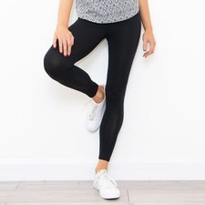 Black Leggings Full Length Womens Control Support Waistband High Rise