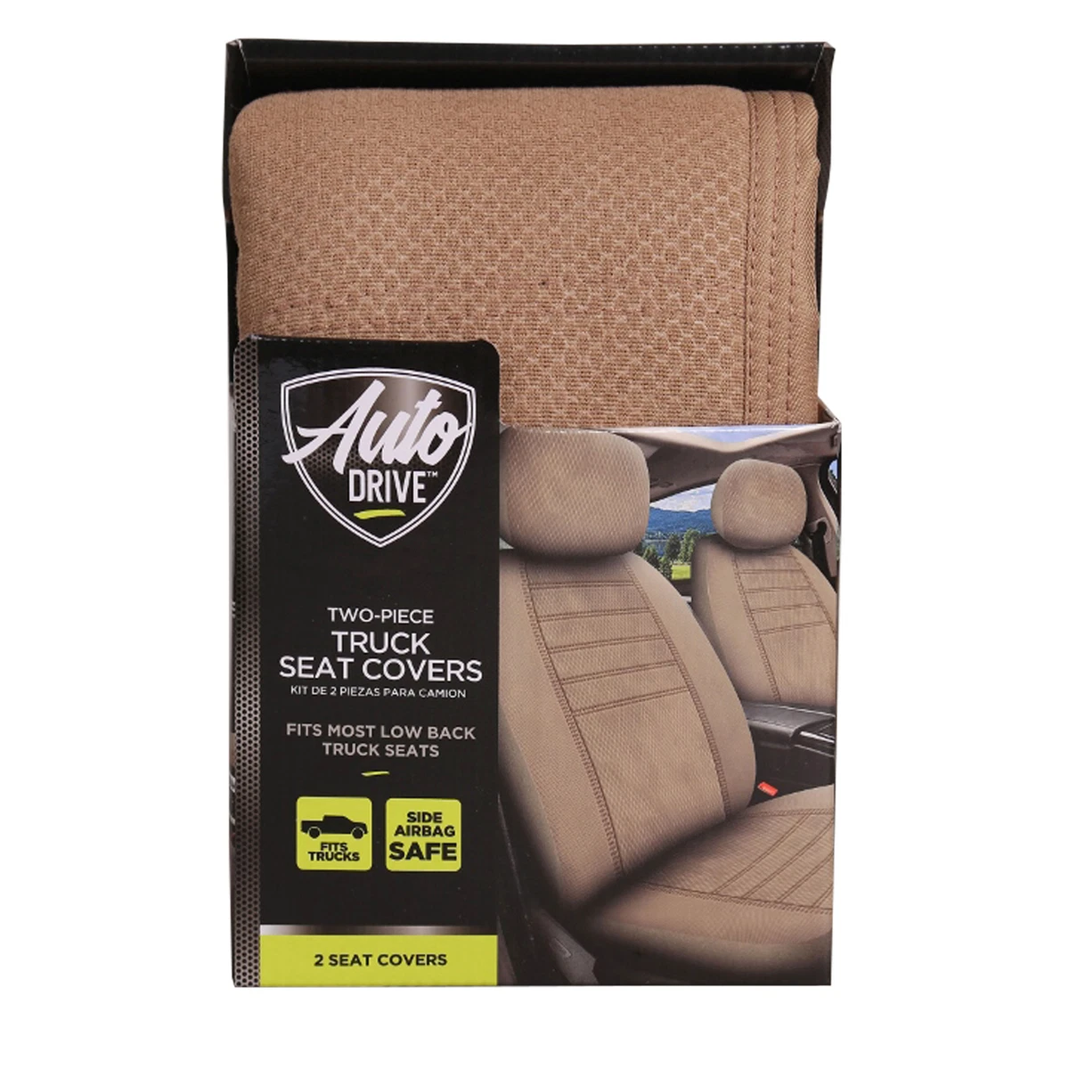 2pk Auto Drive Richmond Tan Truck Seat Covers w Headrest Cover eBay