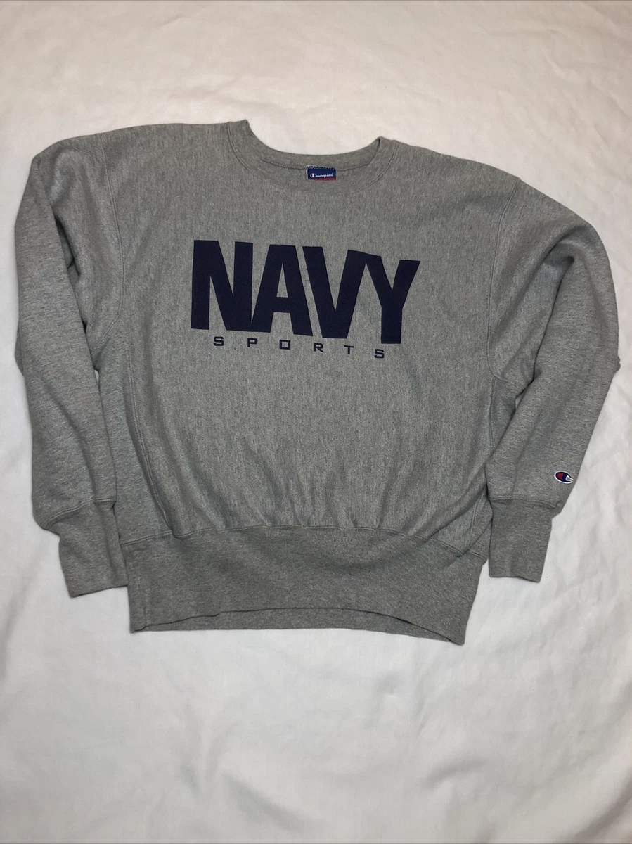 Champion Reverse Weave US Navy Sports Sweatshirt Gray Vintage Y2K Large  Mexico