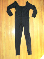 Eurtard Black Cotton/Spandex Long Sleeve Scoop Neck Unitard Size 3XL-20-24 NWT