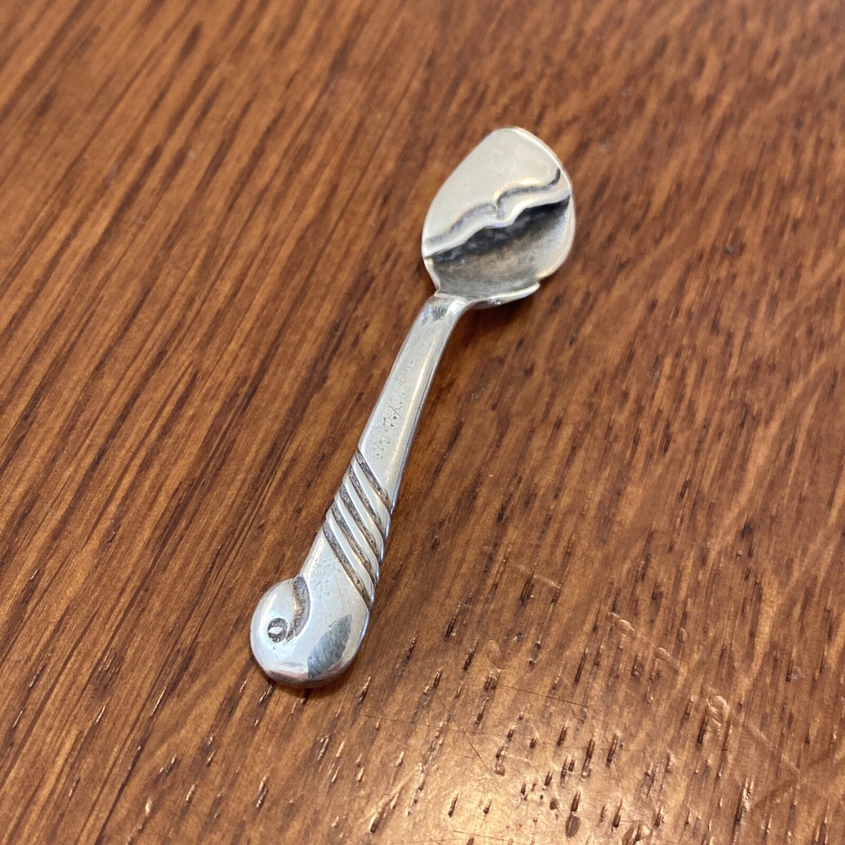 Kenneth Begay White Hogan Sterling Silver Salt Spoon rare Vintage