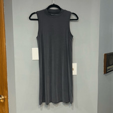 Madewell sand wash  gray sleeveless mock neck casual modal shift dress size XS