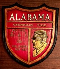 VINTAGE University of Alabama Crimson Tide Bear Bryant Football Shield Plaque!
