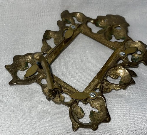 VTG Ornate Gold Metal Picture Frame Rococo Kickstand Table Top 6.5” No Glass - Picture 6 of 7
