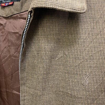 Vintage Yves Saint Laurent Xxl Zip Up Jacket Ysl 80s 90s Checkered