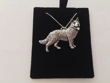 D2 German Shepherd on a 925 sterling silver Necklace Handmade 16 inch chain