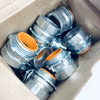 PACK-20 EC752BUS ALLOY STEEL-ZINC PLATED EMT INSULATED COMPRESSION CONNECTOR 1''