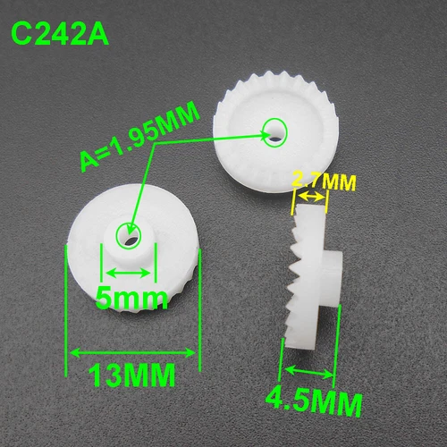 100Pcs 0.5M 24T Plastic Spindle Crown Reduction Gear 24 Teeth Bore 2MM 1.95MM 2A