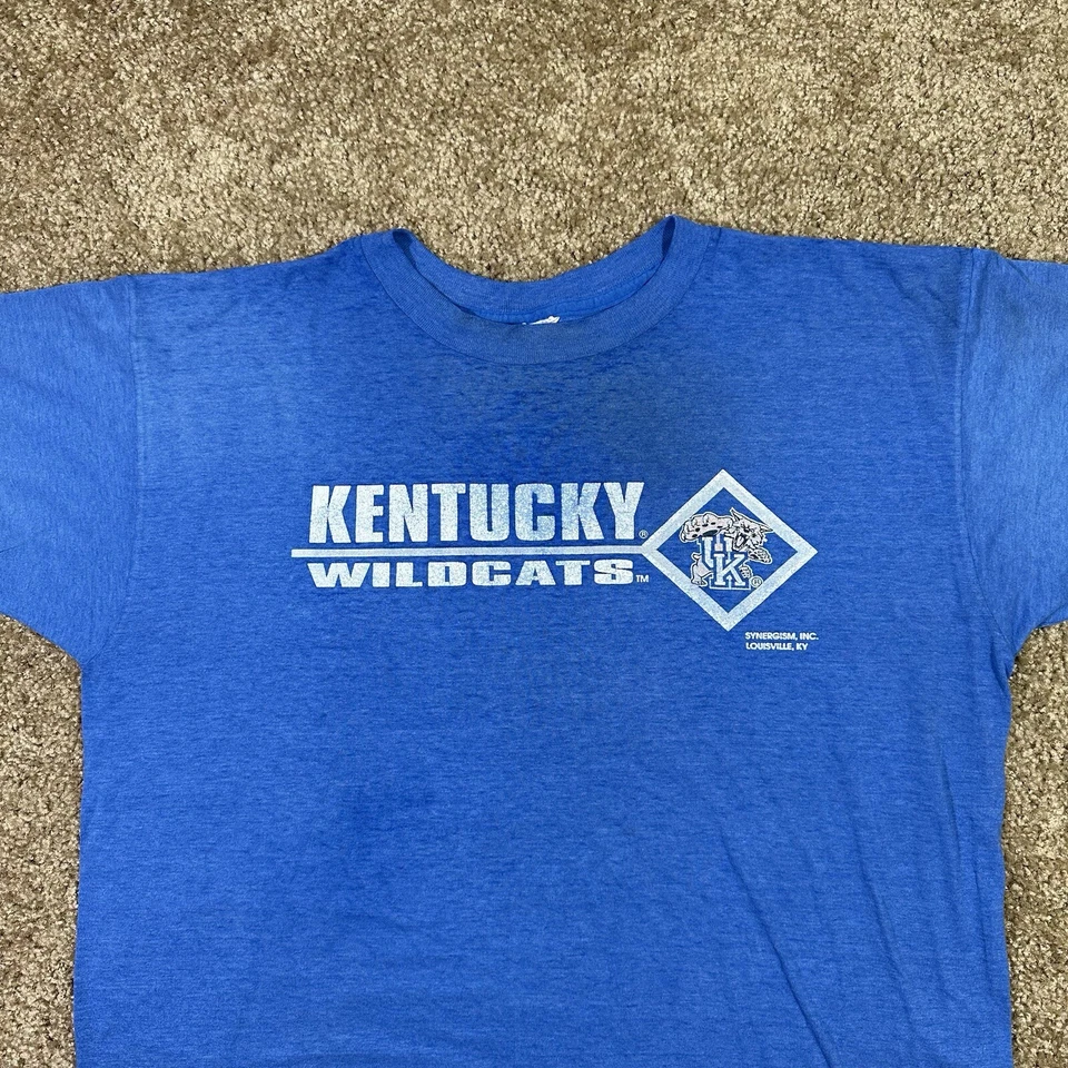vintage uk kentucky wildcats Blue T-shirt  Size XL BOXY Fit University Sports - Изображение 2 из 4