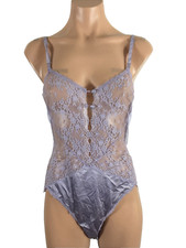 Vtg Vanity Fair Front Lavender Purple Nylon Teddy Lace Button High Cut 34 USA