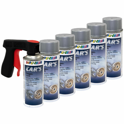 Felgensilber 385919 6 x 400 ml Lack Spray Dupli Color Silber mit Pistolengriff