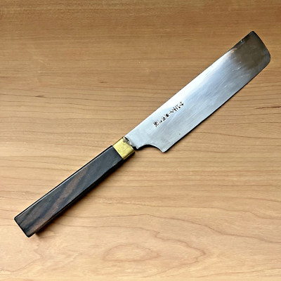 Antikes japanisches Küchenmesser Tougouko Kawai Stahl selten 20er Jahre Handw...