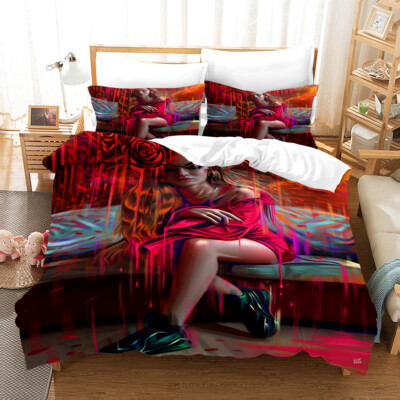 3D Schönheit Rosen Moderne Kunst Quilt Cover Set Bettwäsche Sets Kissenbezüge