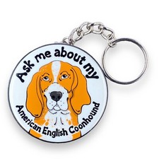 American English Coonhound Keychain Ask Me About My Dog Key Ring Accessories