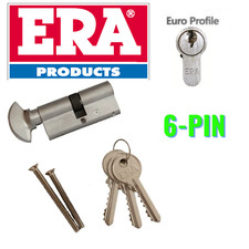 ERA THUMBTURN 6-PIN EURO CYLINDER LOCK BARREL SATIN NICKEL FOR UPVC & WOOD