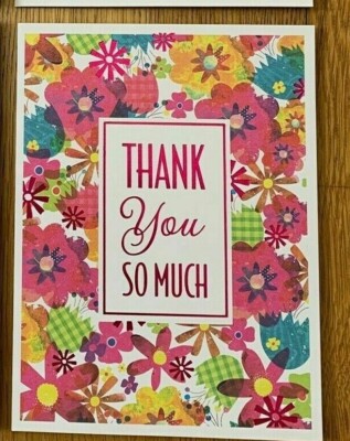 8 x Dankeskarten, floral ''Vielen Dank'' innen leer
