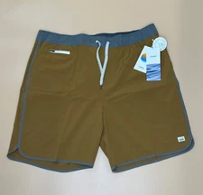 Vuori Men's Banks Shorts Dark Golden Slub Stripe V330 - Pick Size