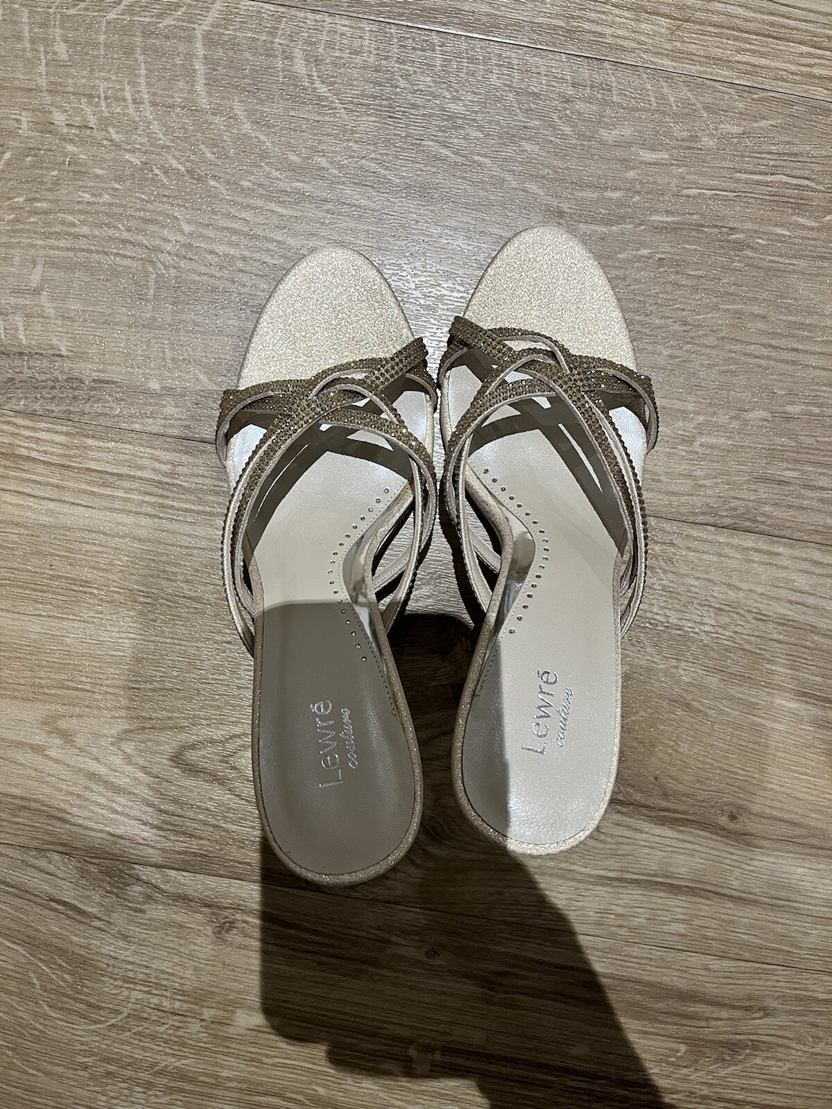 PANTOFOLA D’ORO Ciabatte da donna oro con diamanti dalmante in cinturini festa