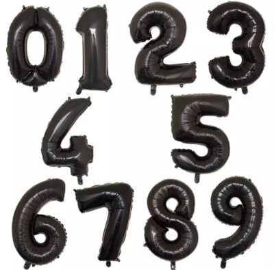 40'' Foil Birthday Black Number Balloon Giant Large Helium Wedding Party Decor