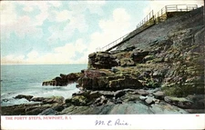 Newport Rhode Island The Forty Steps View 1907s Postcard by A.C. Bosselman