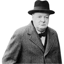 Winston Churchill (Long Coat) Half Body Buddy Cutout