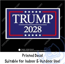 Trump 2028 Decal Sticker Political MAGA Jr Third Term President DJT Vote Fight